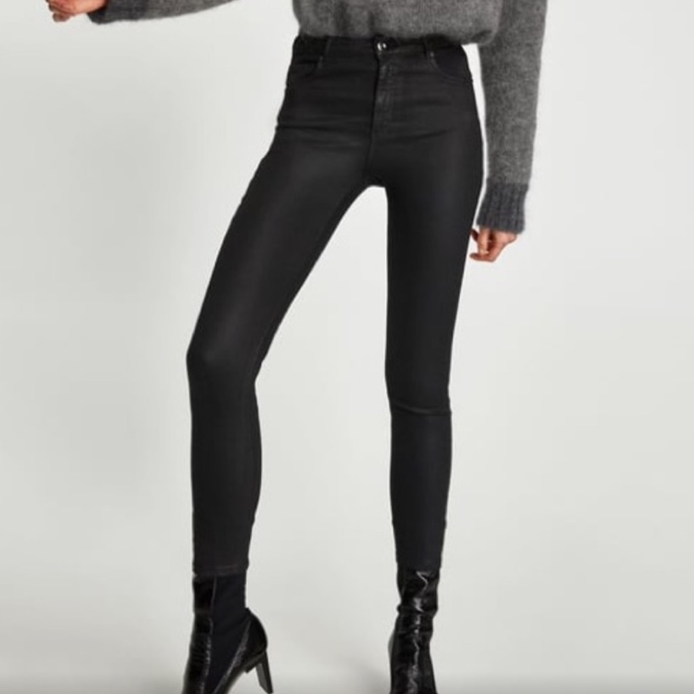 Zara waxed skinny jeans